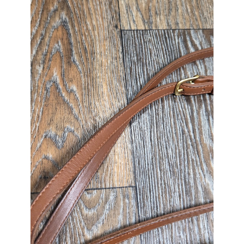 Vintage Coach British Tan Leather Crossbody Bag Turnlock Hungary M7U-9755 - Picture 9 of 11